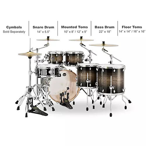 Mapex Armory Series Exotic Studioease 6-Piece Shell Pack With Deep Toms and 22