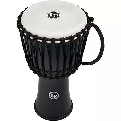 LP World 10 inch Rope Tuned Circle Djembe Black