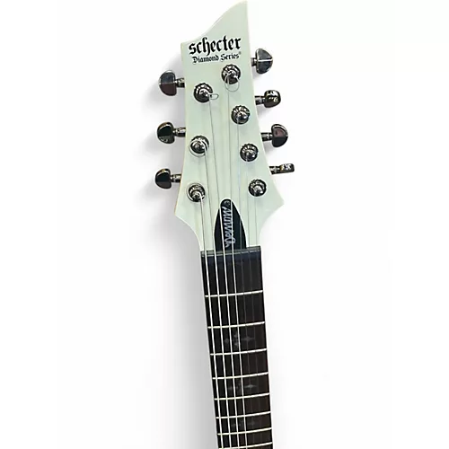 Used Schecter Guitar Research Diamond Series Demon 7 White Solid Body Electric Guitar White