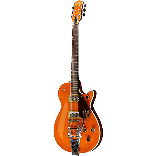 Gretsch Guitars G6128T-PE Players Edition Duo Jet Black With Bigsby Electric Guitar Round-Up Orange