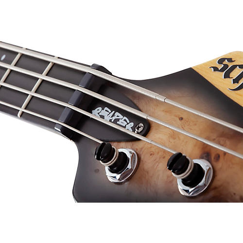 Schecter Guitar Research Reaper-4 Electric Bass Guitar Satin Charcoal Burst