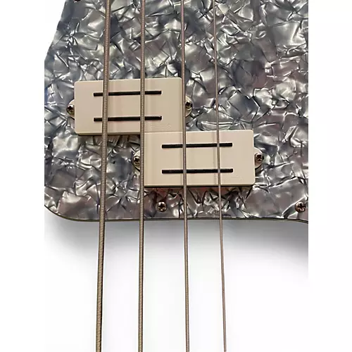 Used Fender American Standard Precision Bass Silver Electric Bass Guitar Silver