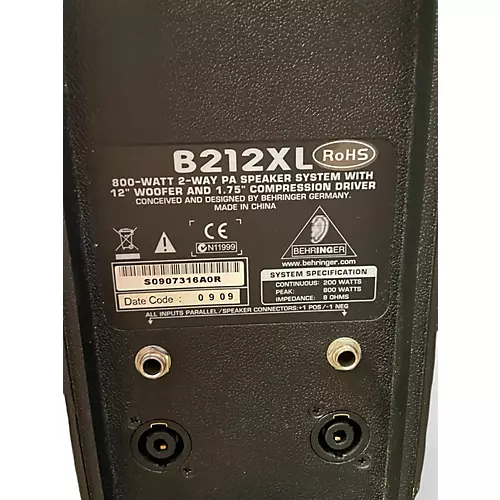 Used Behringer B212XL 12in 2-Way 800W Unpowered Speaker