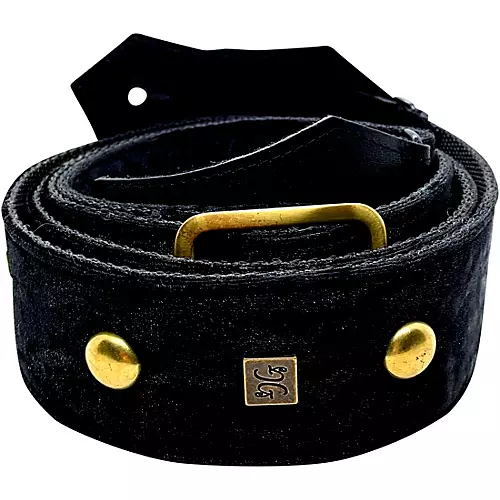 Get'm Get'm Rolling Stone Guitar Strap Green Crushed Velvet 2 in.