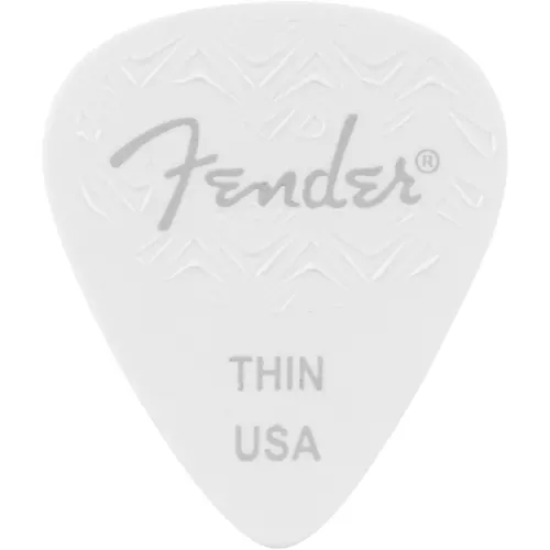 Fender 351 Shape Wavelength Celluloid Guitar Picks (6-Pack), White Heavy
