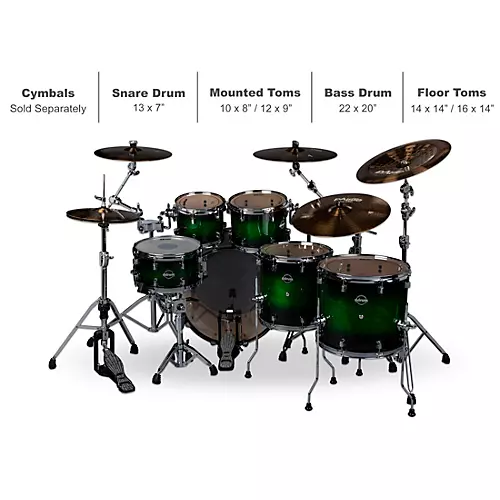 Ddrum Dominion Birch 6-Piece Shell Pack With Ash Veneer Trans Black
