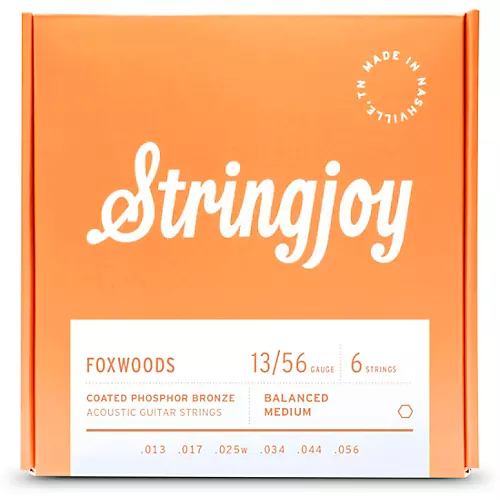 Stringjoy Foxwoods Coated Phosphor Bronze Acoustic Guitar Strings 13 - 56