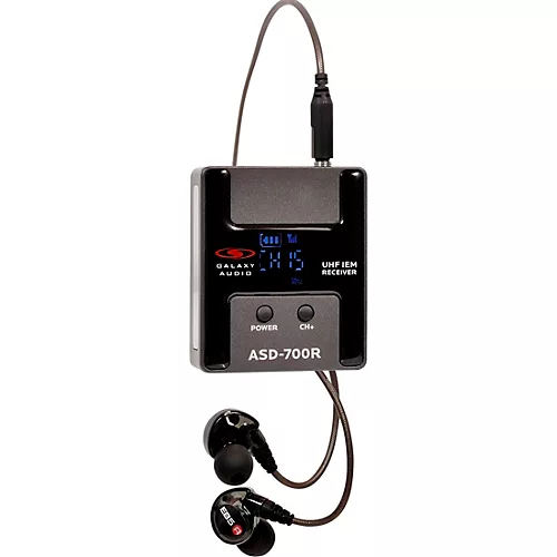 Galaxy Audio ASD-700 Digital 15 Channel UHF Plug & Play Wireless In-Ear Monitor System with EB5 Earbuds Frequency CODE B5 550-569 MHz Frequency CODE B5 550-569 MHz