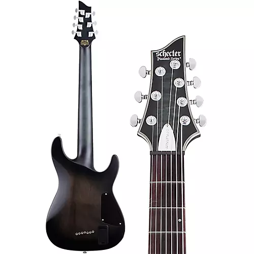 Schecter Guitar Research C-7 Platinum Left-Handed Electric Guitar See Thru Black Satin