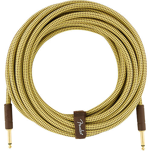 Fender Deluxe Series Straight to Straight Instrument Cable 18.6 ft. Yellow Tweed