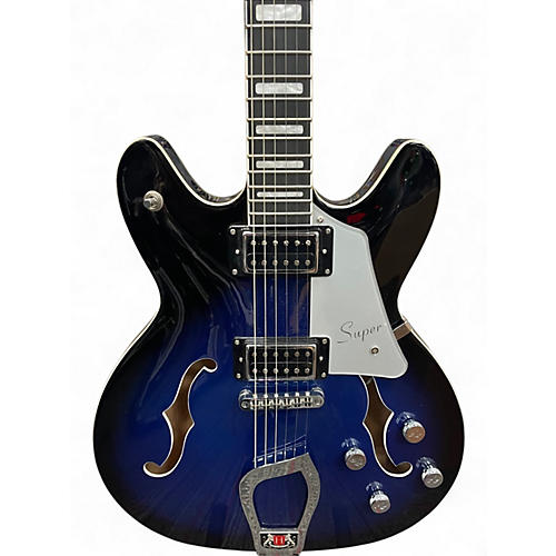 Used Kagstrom Super Viking Blue Burst Hollow Body Electric Guitar Blue Burst