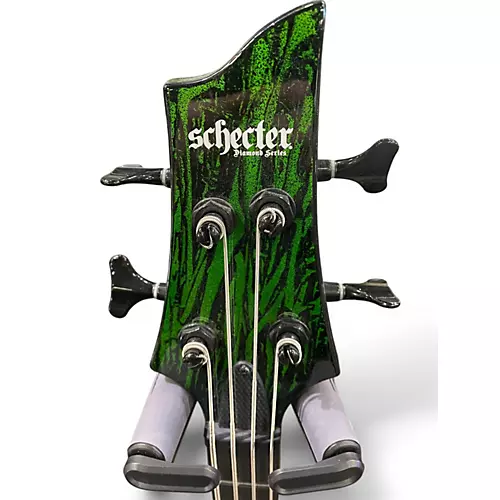 Used Schecter Guitar Research C4 SILVER MOUNTAIN TOXIC VENOM Electric Bass Guitar TOXIC VENOM