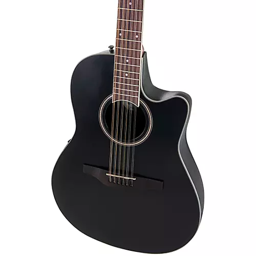 Applause AB2412-5S Traditional Series Mid-Depth 12-String Acoustic-Electric Guitar Black
