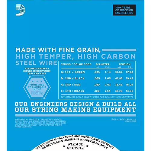 D'Addario EXL170M XL Soft/Medium Bass String Set