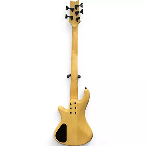Used Schecter Guitar Research Stiletto Custom 5 String Natural Electric Bass Guitar Natural