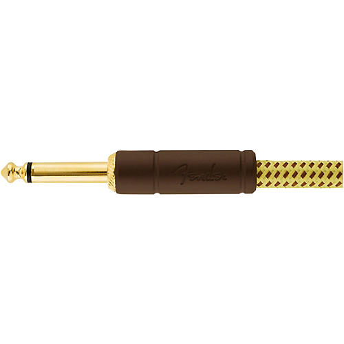Fender Deluxe Series Straight to Straight Instrument Cable 18.6 ft. Yellow Tweed