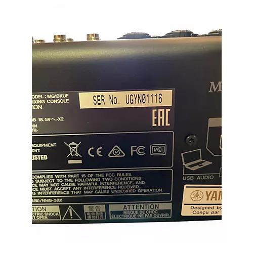 Used Yamaha MG10XUF Unpowered Mixer
