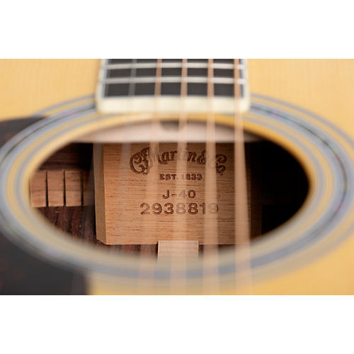 Martin J-40 Standard Jumbo Left-Handed Acoustic Guitar Natural