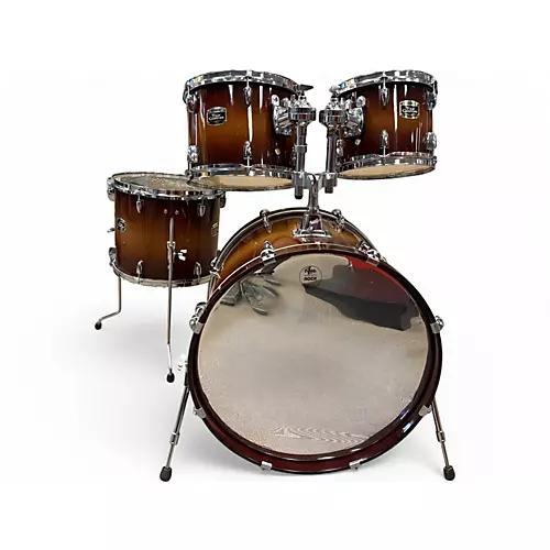 Used Yamaha 4 Piece Tour Custom Brown Sunburst Drum Kit Brown Sunburst
