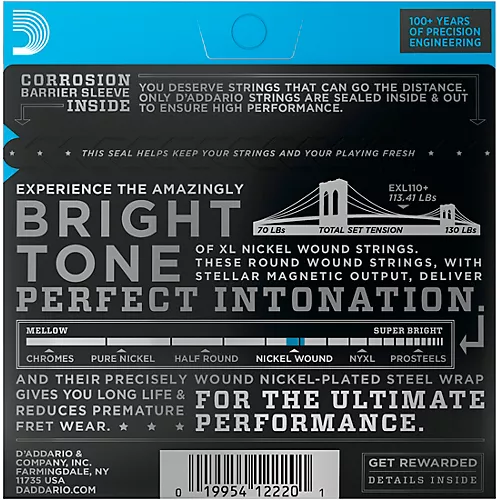 D'Addario EXL110+ XL 010 Electric Guitar Strings
