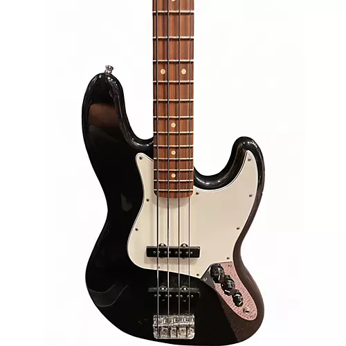 Used Fender Standard Jazz Bass Black and White Electric Bass Guitar Black and White