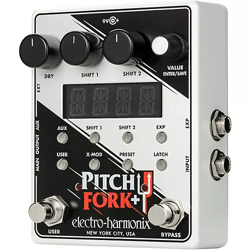 Electro-Harmonix Pitch Fork+ Polyphonic Pitch Shifter Effects Pedal White