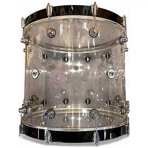 Used DW 8 Piece Design Series Acrylic Clear Drum Kit Clear