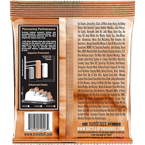 Ernie Ball 2546 Everlast Phosphor Medium Light Acoustic Guitar Strings