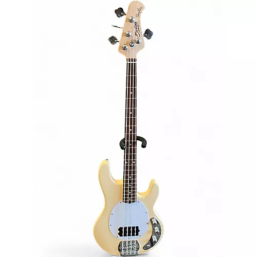 Used Sterling by Music Man Sub 4 Vintage White Electric Bass Guitar Vintage White
