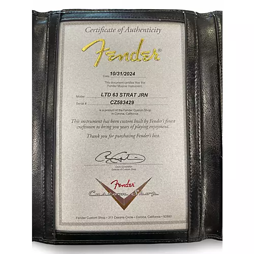 Used 2024 Fender CUSTOM SHOP LTD 63 STRATOCASTER JRN RED Solid Body Electric Guitar RED