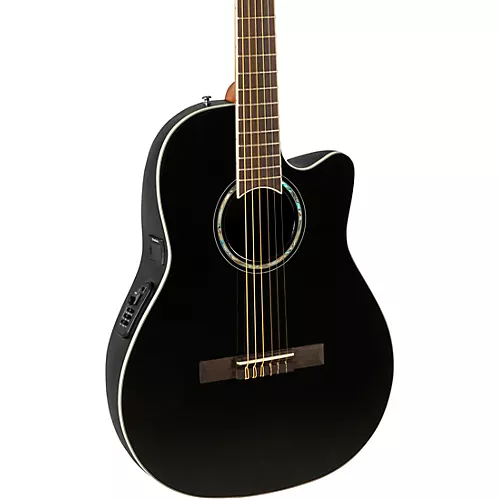 Ovation CS24C Celebrity Series Traditional Mid-Depth Nylon-String Classical Acoustic-Electric Guitar Natural