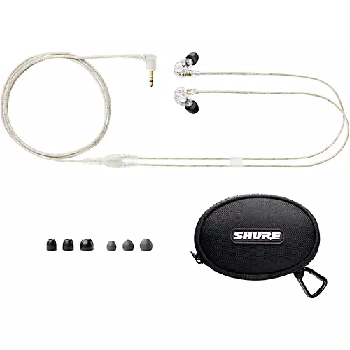 Shure MV7-S USB Microphone and SE215 Earphones Content Creator Bundle Clear