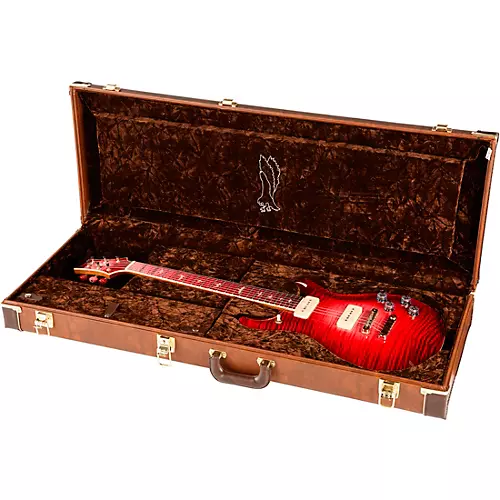 PRS Private Stock McCarty 594 with P90s Curly Maple Top African Ribbon Mahogany Back Stained Curly Maple Fretboard with Pattern Vintage Neck Electric Guitar Blood Red Glow