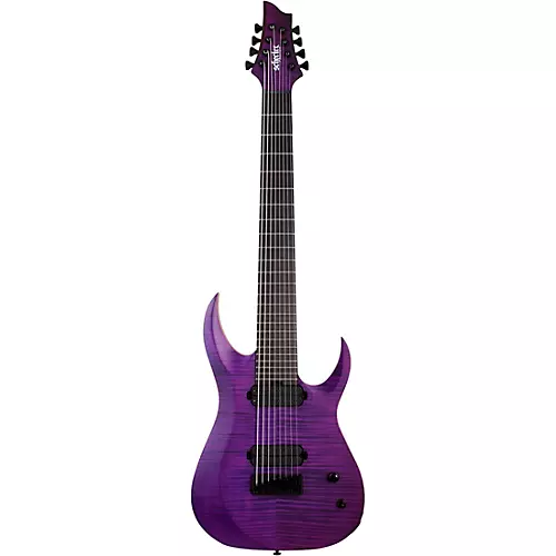 Schecter Guitar Research John Browne Tao-8 Electric Guitar Satin Trans Purple