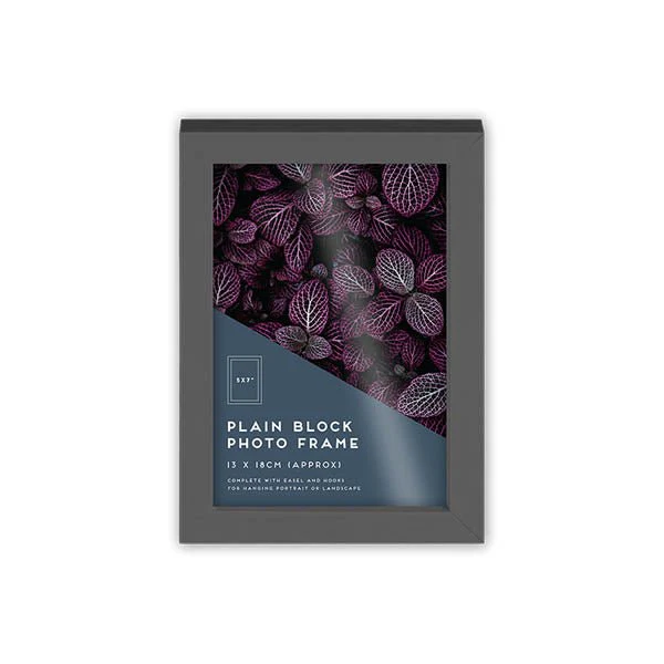 Grey Block Photo Frame 4x6 Inch