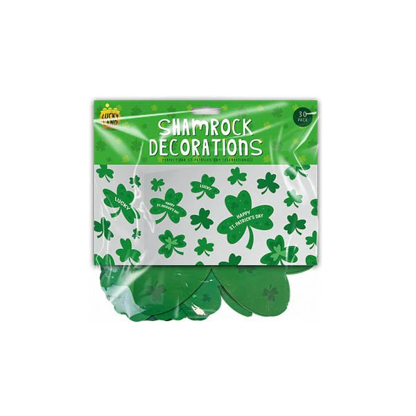 Lucky Land Shamrock Decorations 30 Pack