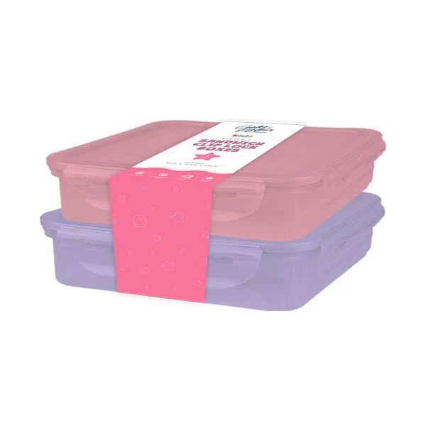 Cooke & Miller Pink Sandwich Boxes  2PK