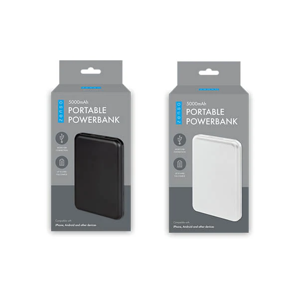 Zenso Portable Powerbank 5000mAh assorted colours