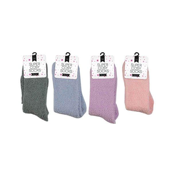 Super Cozy Socks Ladies Plain ASSORTED