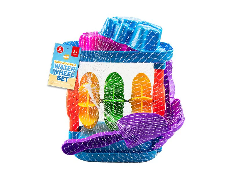 Hoot Sand Moulds & Water Wheel Set 5 Pce