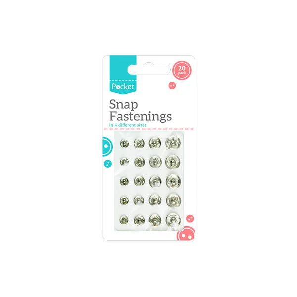 Pocket Snap Fastenings 20 Pack
