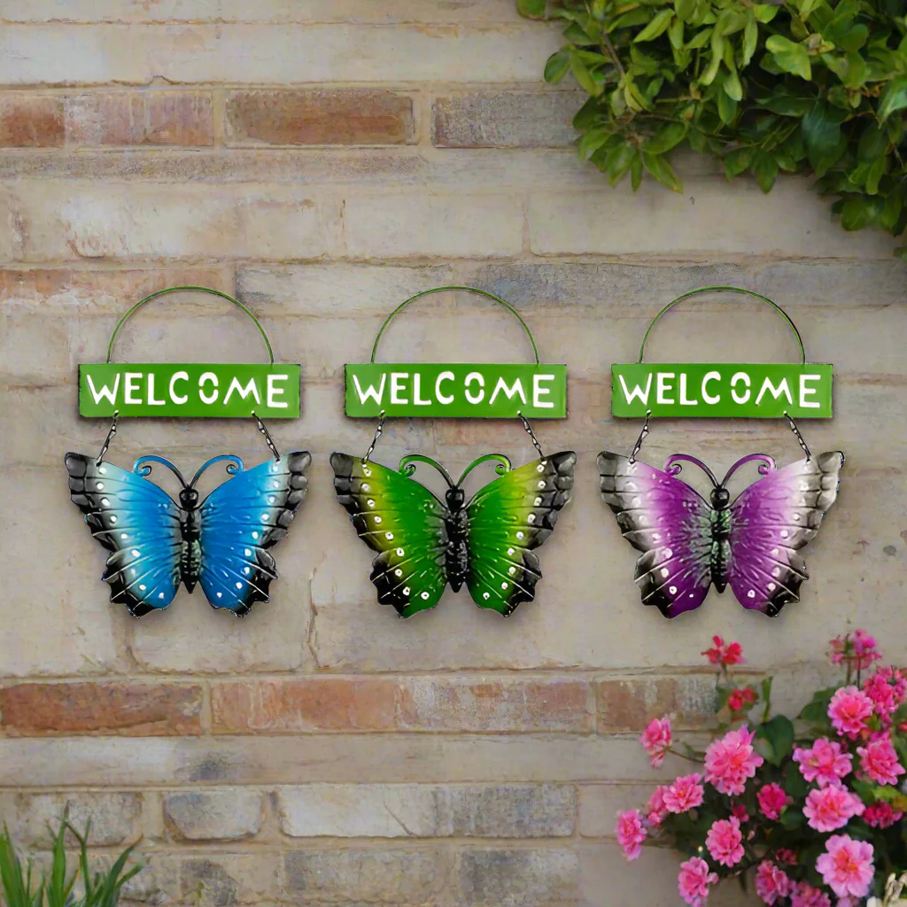 Rowan Glitter Butterfly Welcome Sign