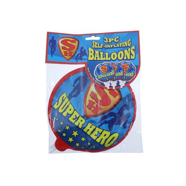 Self Inflating Balloon Super Hero 3 Pk