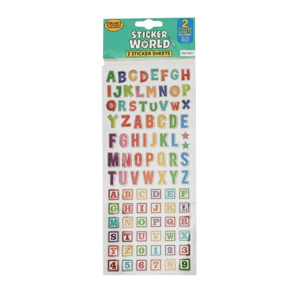 Sticker World Sheets Alphabet 2 Pack