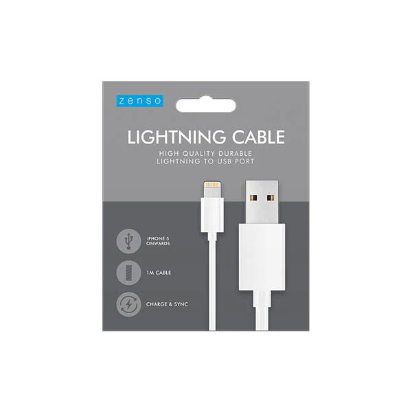 Zenso Lightning Cable To Usb White 1 Met