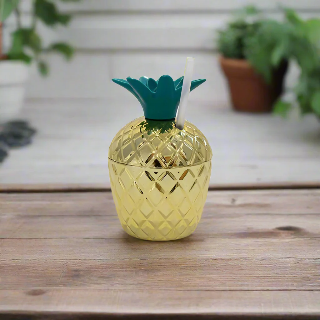Summer Days Pineapple Tumbler With Straw