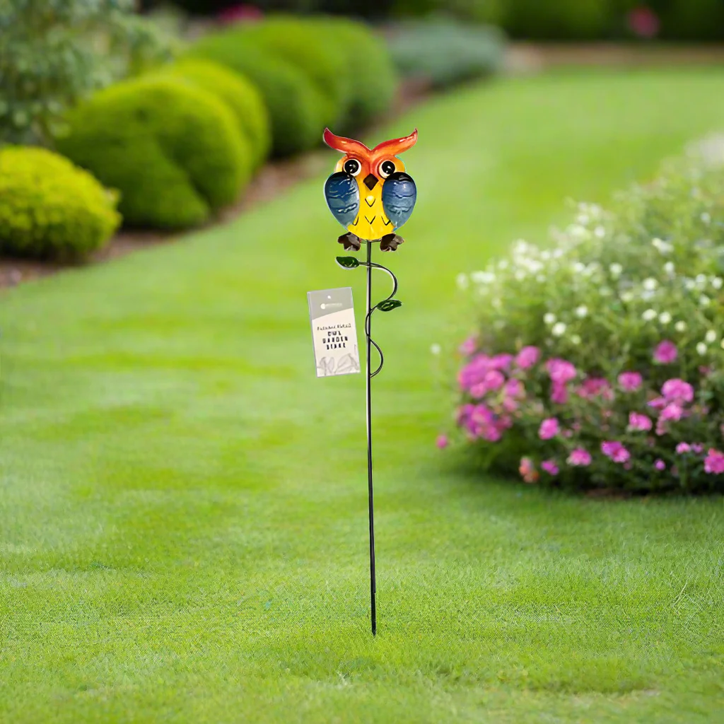 Rowan Painted Metal Owl Garden Stake