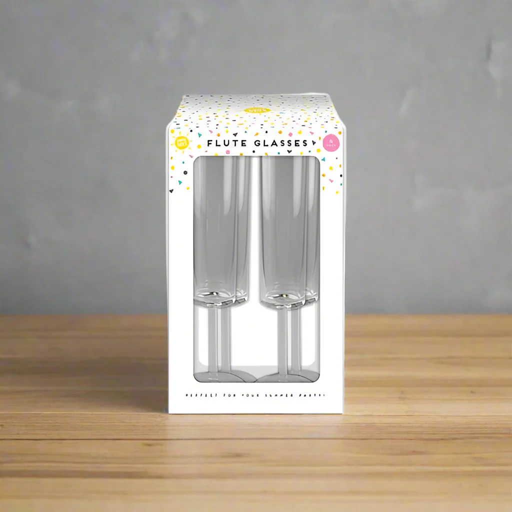 Summer Days Plastic Flute Glasses 4 Pack