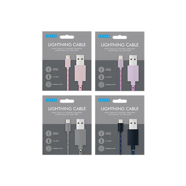 Zenso Lightning Braided Cable iPHONE 1 M