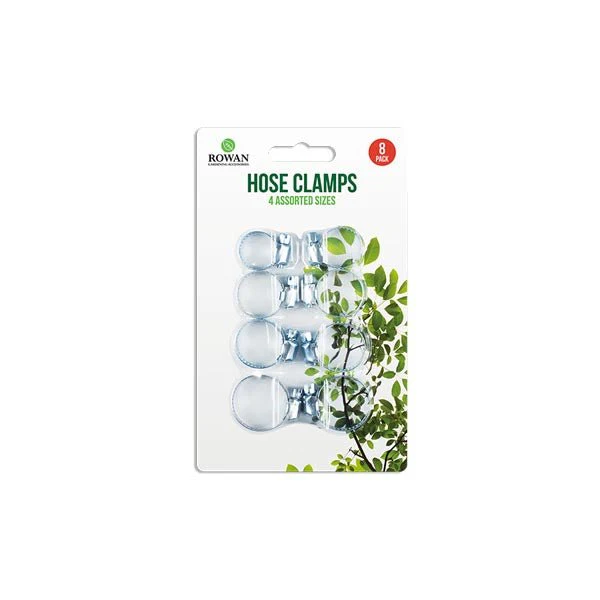 Rowan Hose Clamps Assorted Sizes 8 Pack